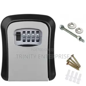 Keylock Box - Waterproof, Wall-Mounted, Black - Heavy-Duty Zinc Alloy