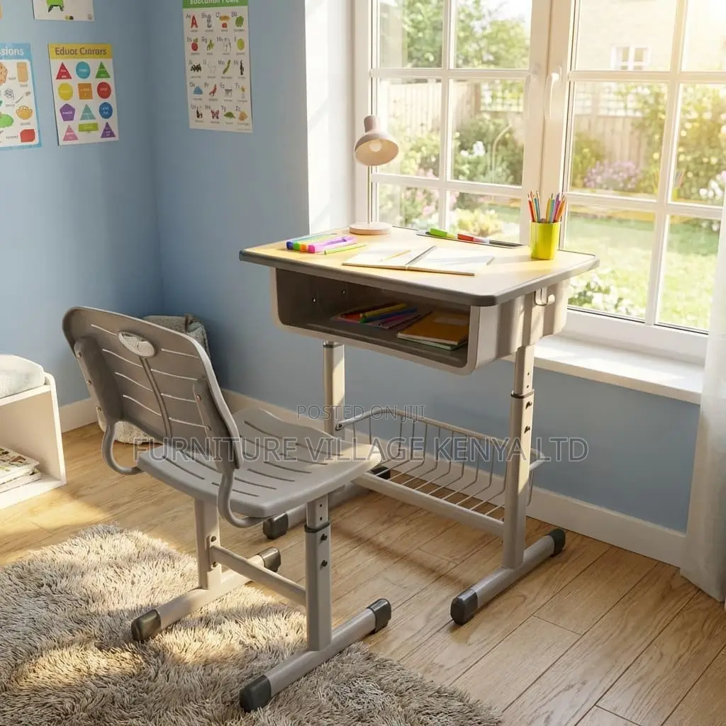 Adjustable Height School Desk and Chair Set