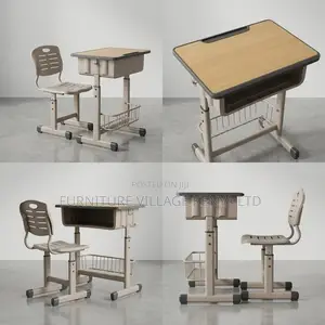 Adjustable Height School Desk and Chair Set