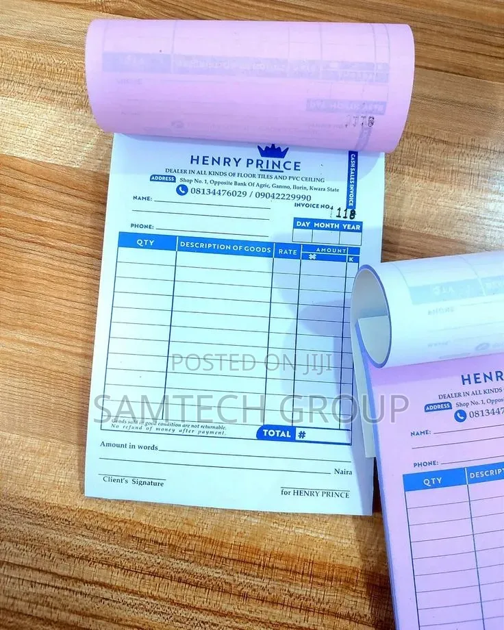 Receipt  Books Printing for Every Size