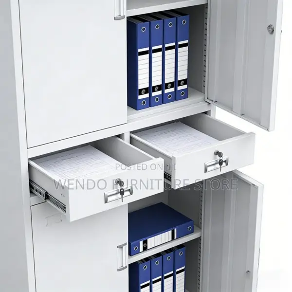 Office Cabinet : Four-Door Metal Office Cabinet
