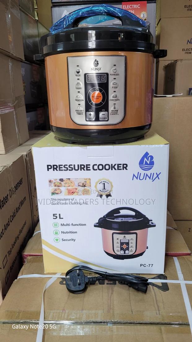 Nunix Pc-77 5-Liter Electric Pressure Cooker With a Digital Control