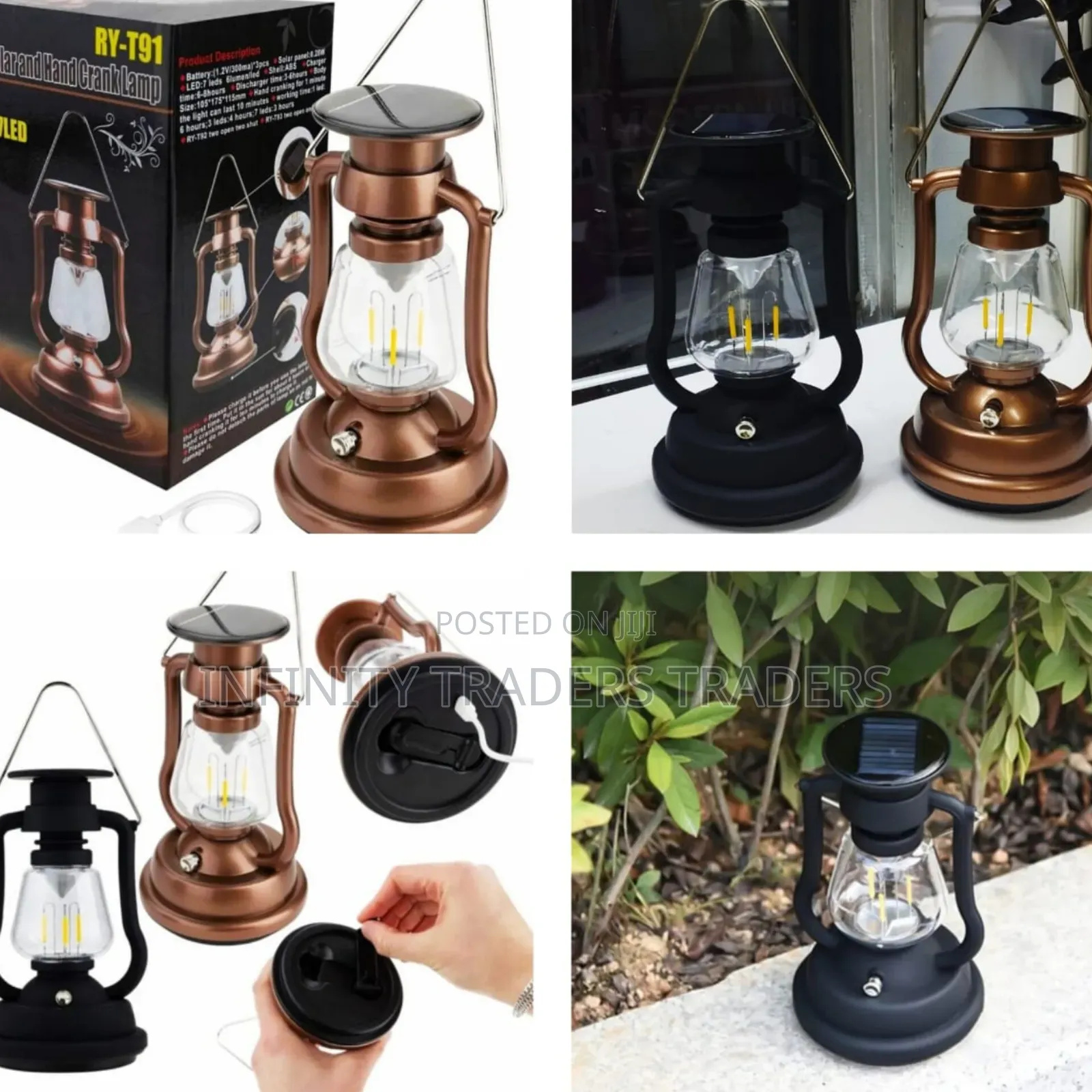 Solar Vintage Handcrank Lamp Small Lantern