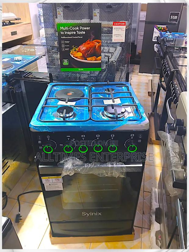 Syinix 50by55cm 3g+1e Standing Cooker With Electric Oven