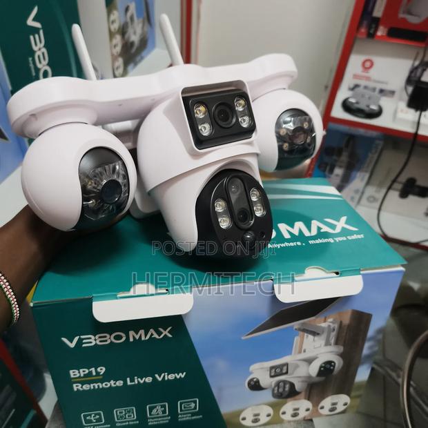 4lens Dua Panel Solar Powered CCTV Cameras Outdoor Surveillance Use - thumbnail 2