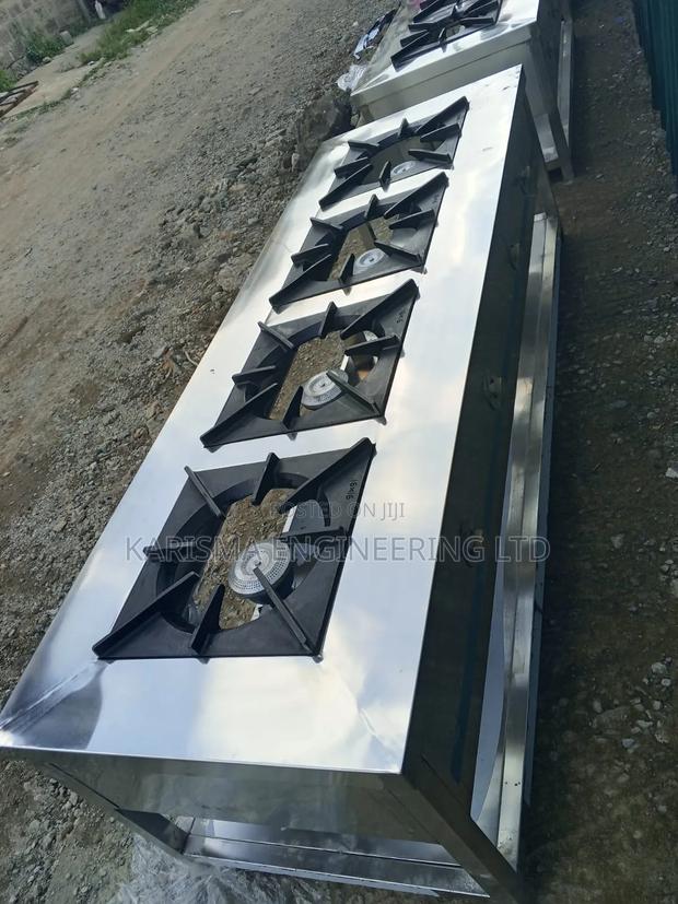 Commercial Stainless Steel Four-Burner Gas Cooker