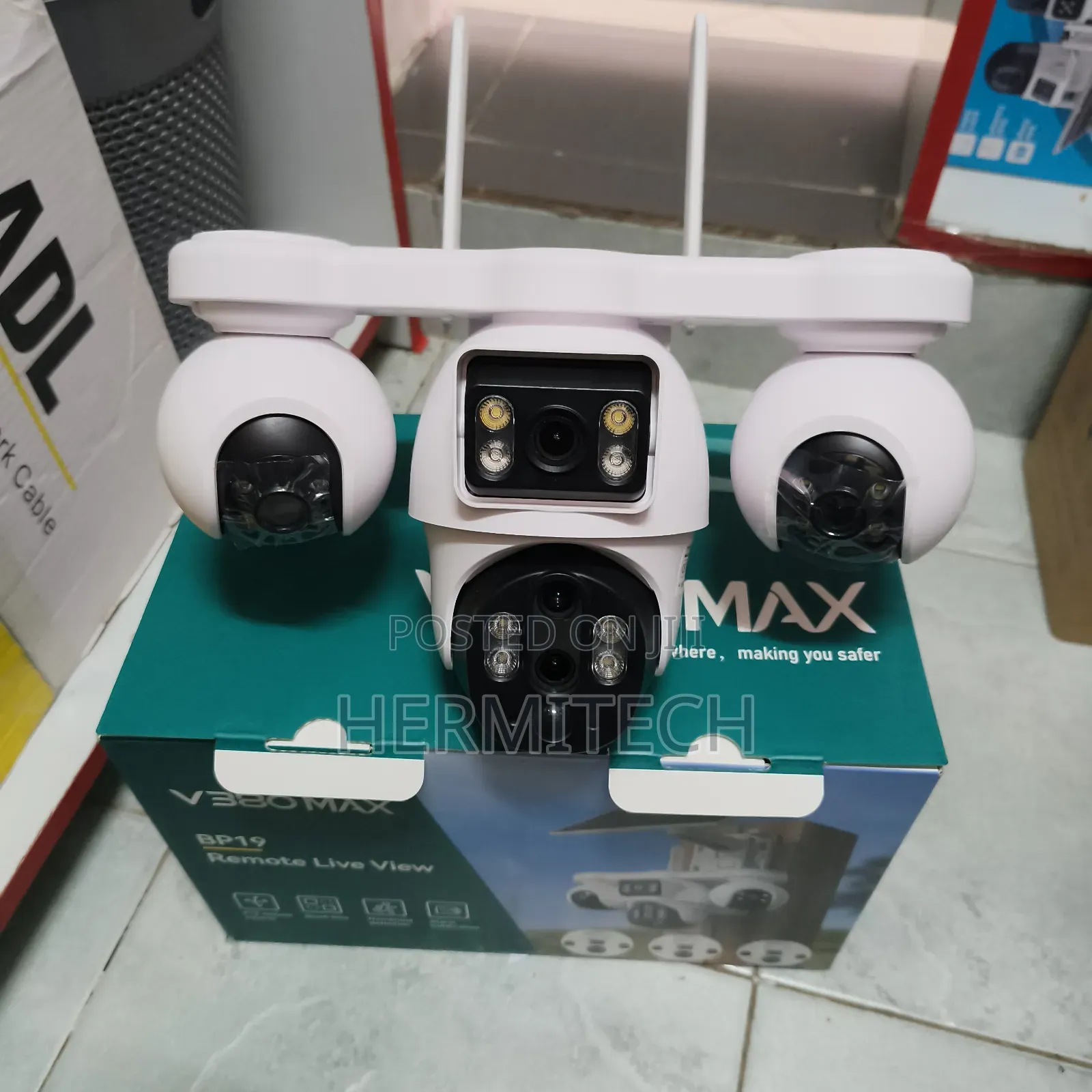 Solar Powered 4-Lens Outdoor CCTV Camera for Security Purposes