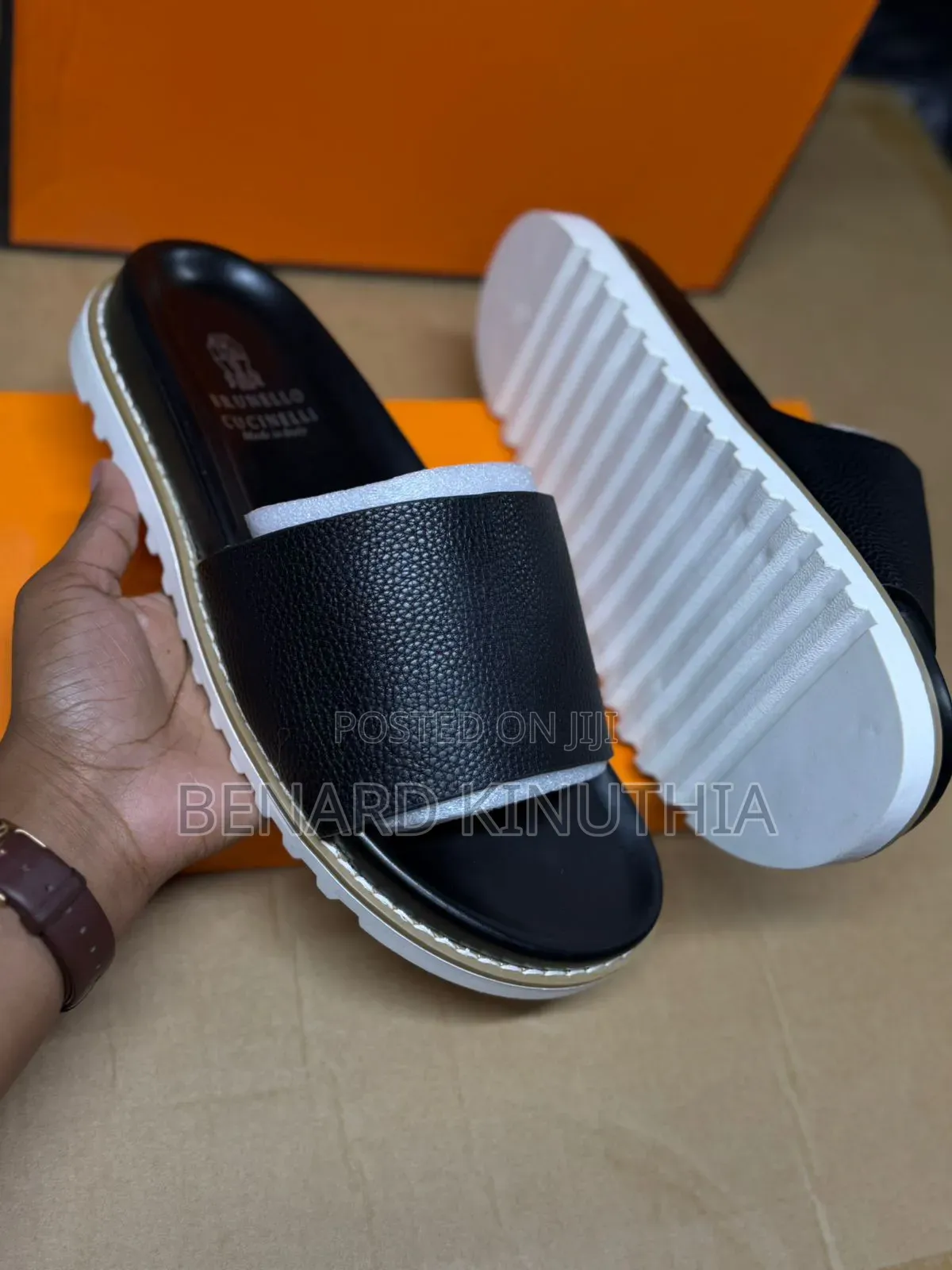 Blunello Sandals Coffee/Black Size 40-45