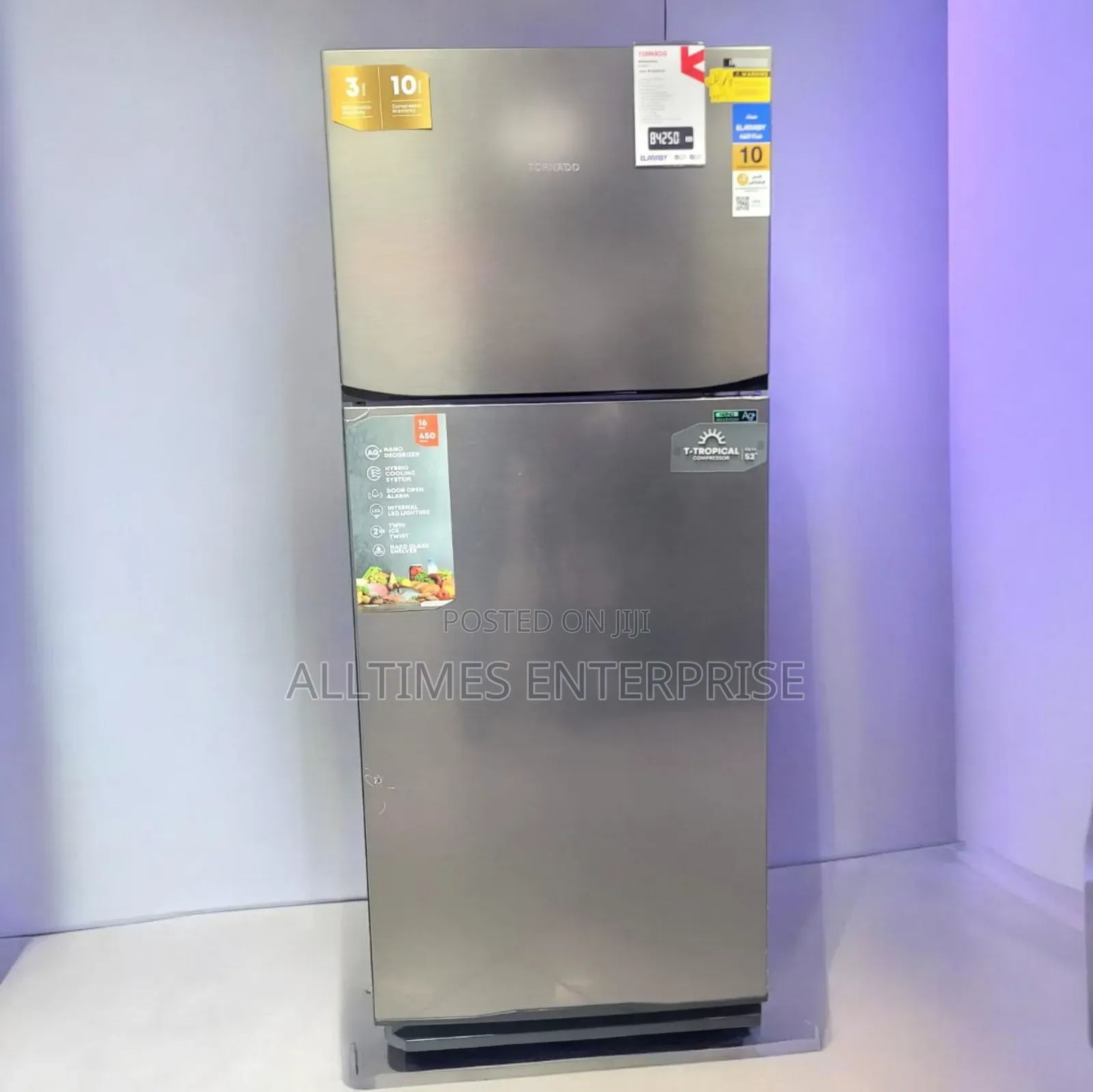 Tornado 396lts Inverter 2 Star Epra Rating Silver and Black