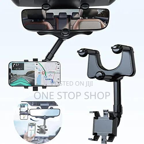 Rearview Hone Holder Mount Clips Securely Onto Stem of Rearview - main view