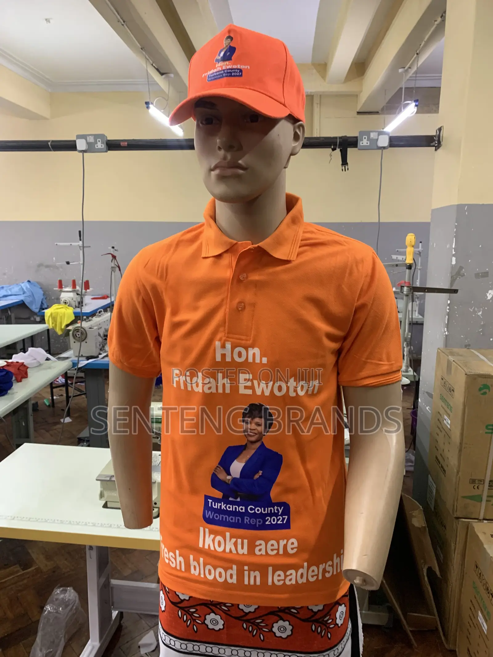 Branded Cotton Polo Neck T-Shirt