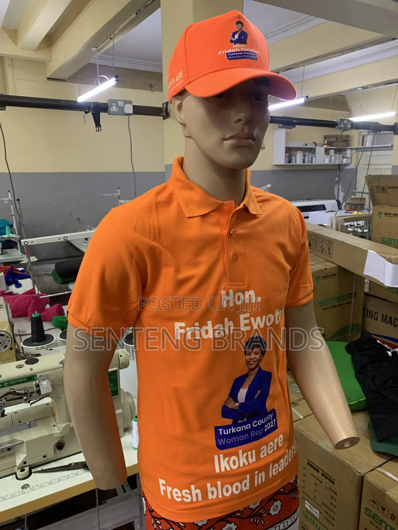 Branded Cotton Polo Neck T-Shirt