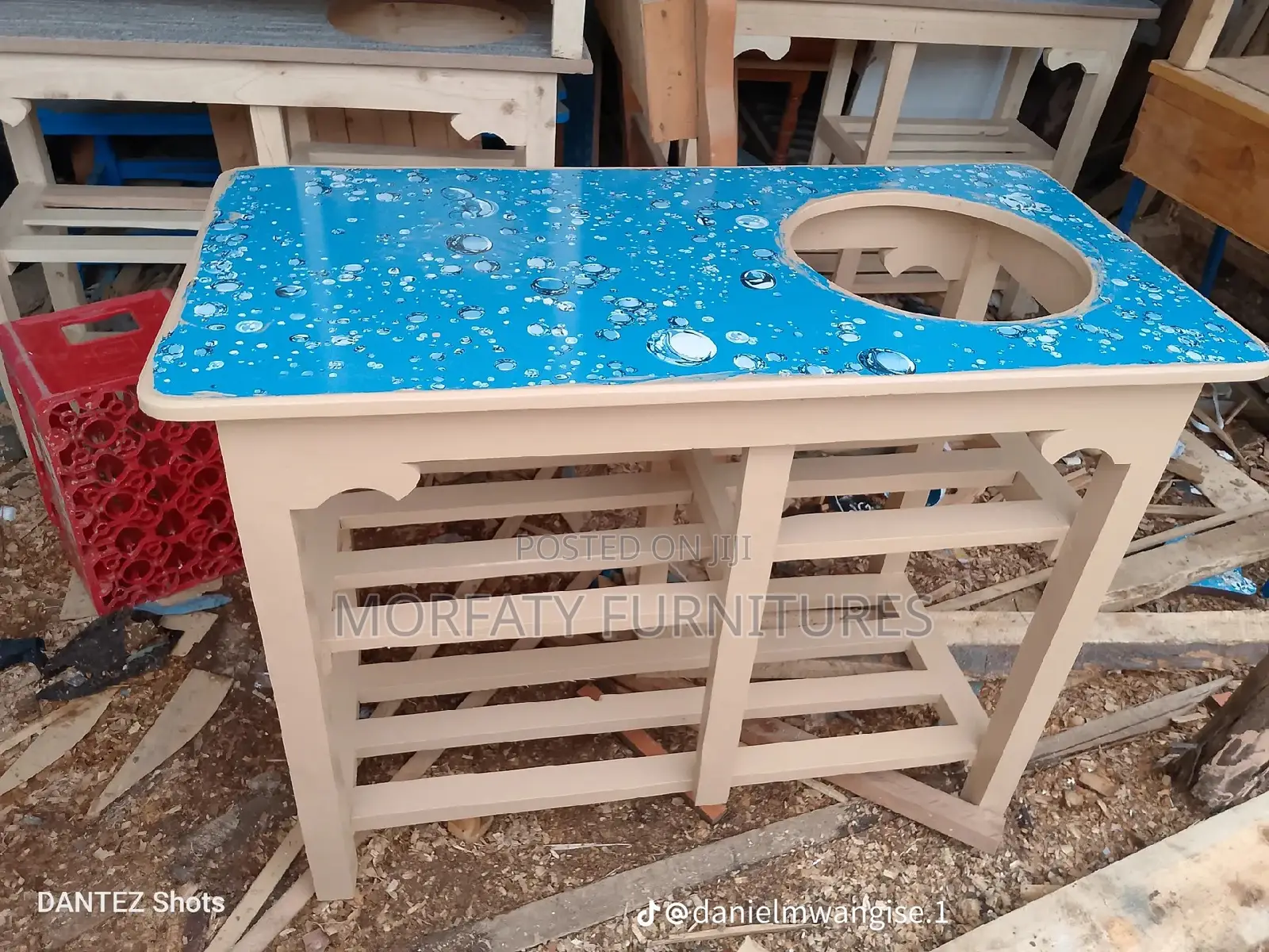 Blue/Brown Kitchen Table