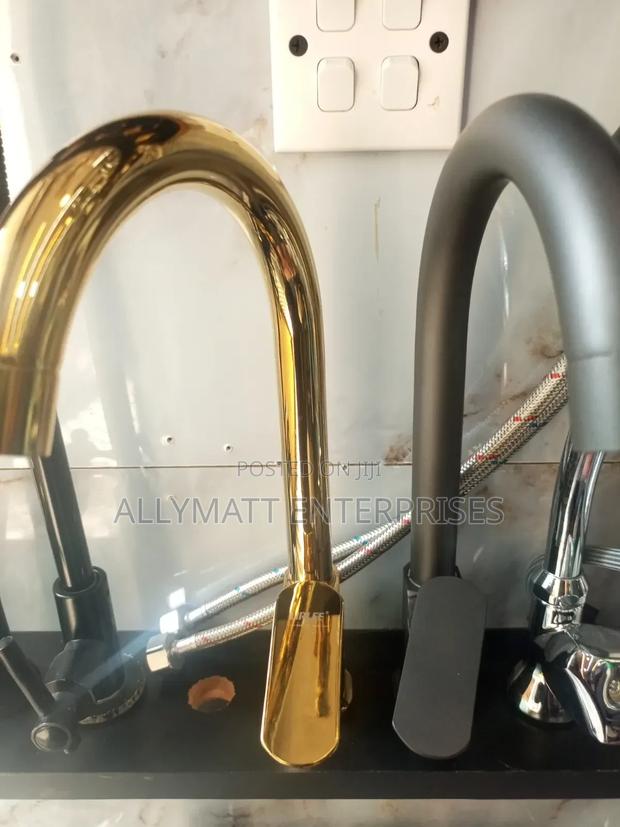 Gold Kitchen Pillar Lever Tap