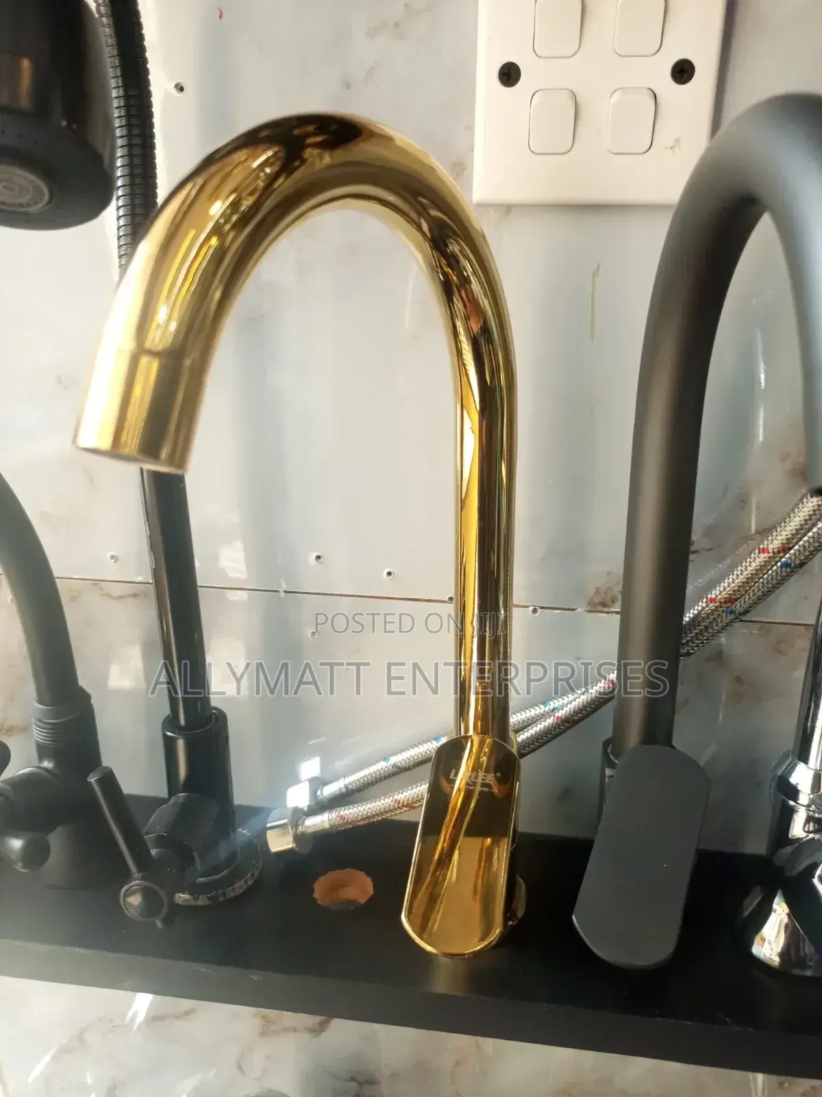 Gold Kitchen Pillar Lever Tap