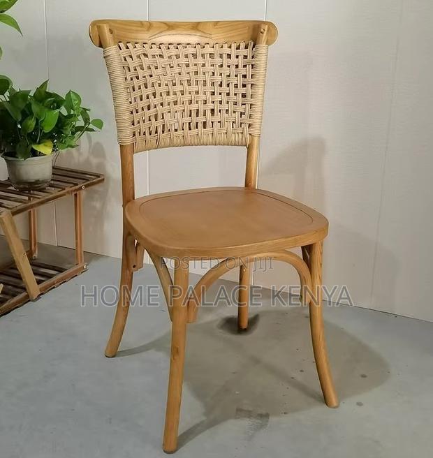 Event Chair: Wooden Dining Chair With Natural Paper Rope Back