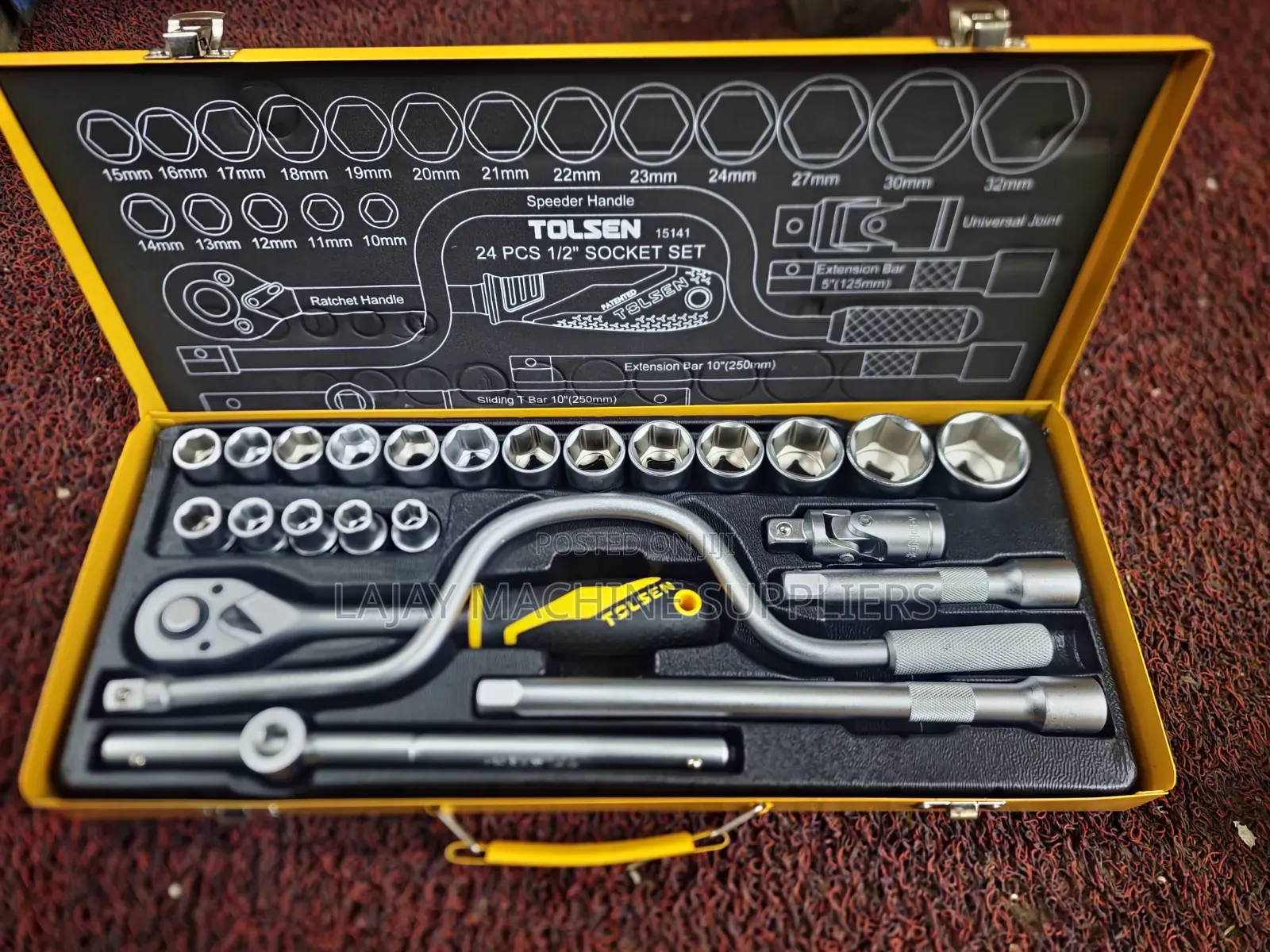 Tolsen 24pcs 1/2" Socket Set With Steel Case