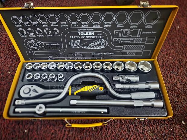 Tolsen 24pcs 1/2" Socket Set With Steel Case