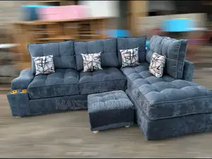 Grey L Shaped 7 Seater Sofa
