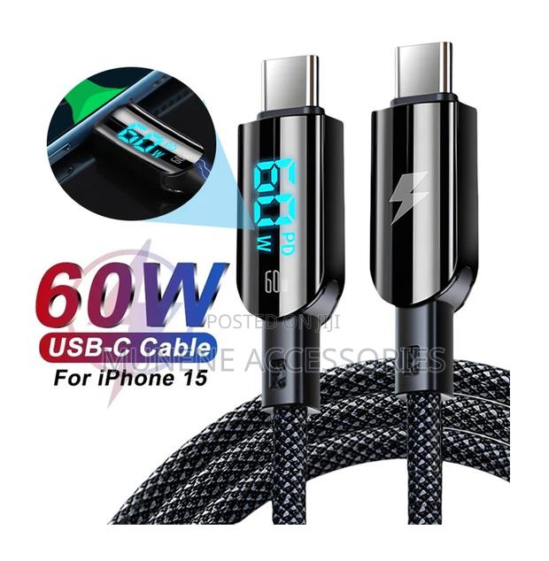 Usb Type C - C Led Display Cable 60w Fast Charging Usb Type C Braided - main view
