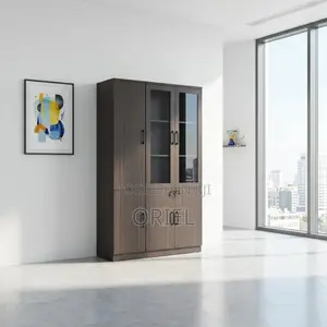 Office Cabinet : Three Door Office Filing Wooden Cabinet