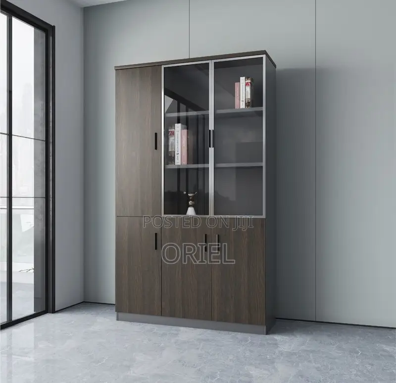 Office Cabinet : Three Door Office Filing Wooden Cabinet
