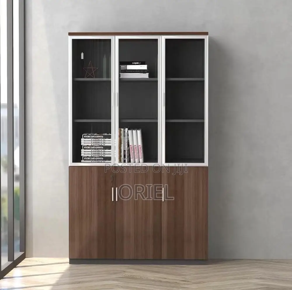 Office Cabinet : Three Door Office Filing Wooden Cabinet