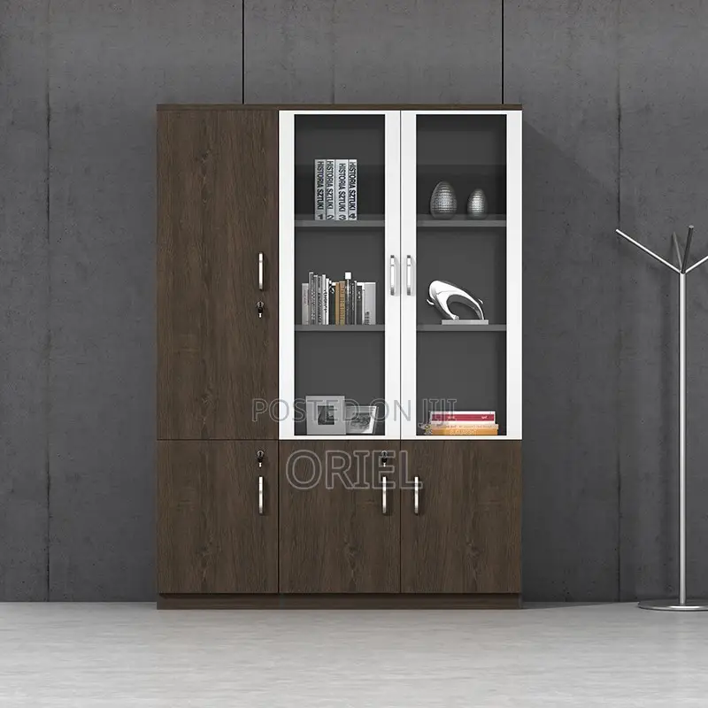 Office Cabinet : Three Door Office Filing Wooden Cabinet