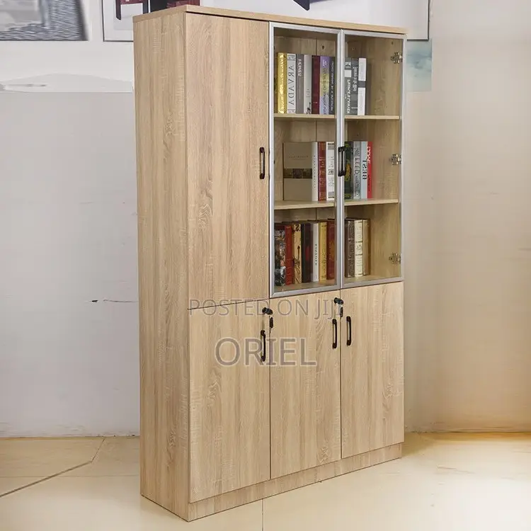 Office Cabinet : Three Door Office Filing Wooden Cabinet