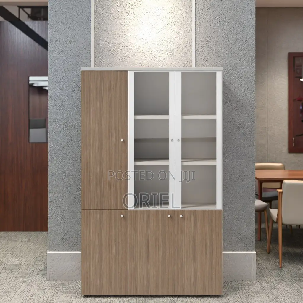 Office Cabinet : Three Door Office Filing Wooden Cabinet