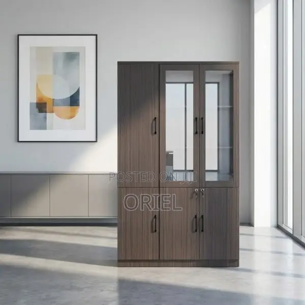 Office Cabinet : Three Door Office Filing Wooden Cabinet