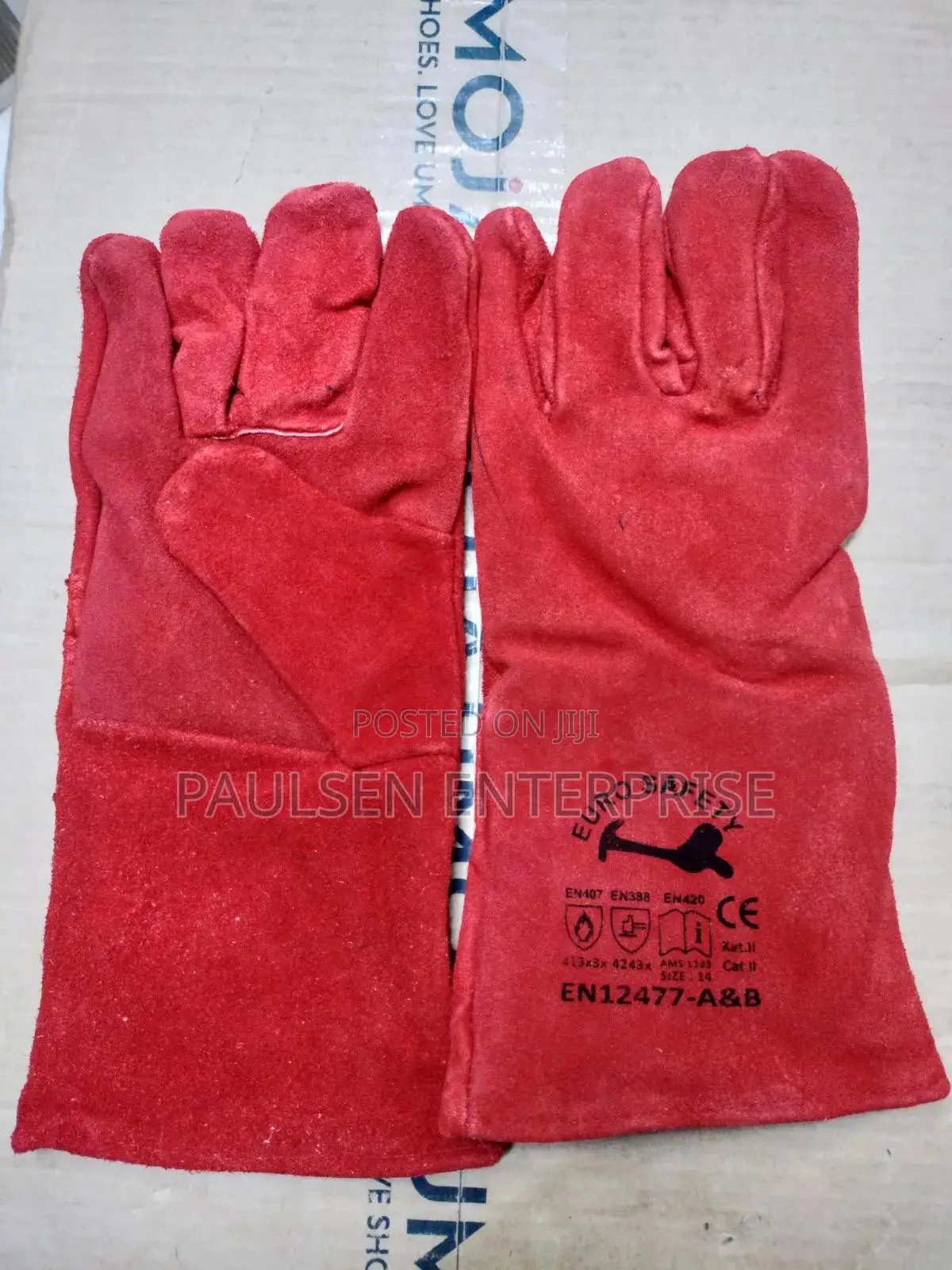 Euro Safety Long Leather Gloves