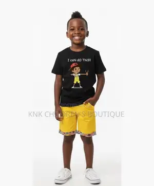 KNK Kids Shorts and T-Shirt Sets - Yellow Black, Boys, Girls