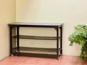 Metal Top Table on Wheels
