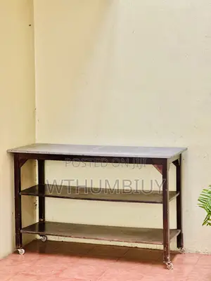 Metal Top Table on Wheels