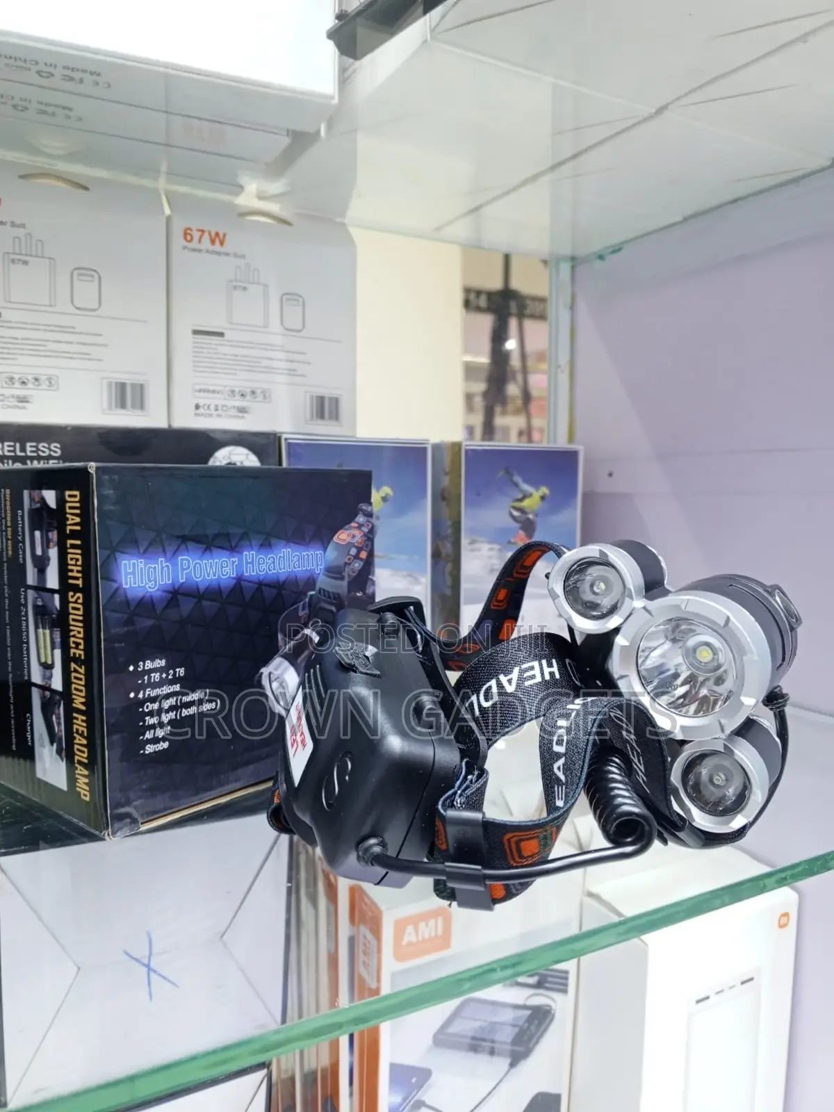 Rechargeable 3xt6 Headlamp Dual Light Outdoor Torch