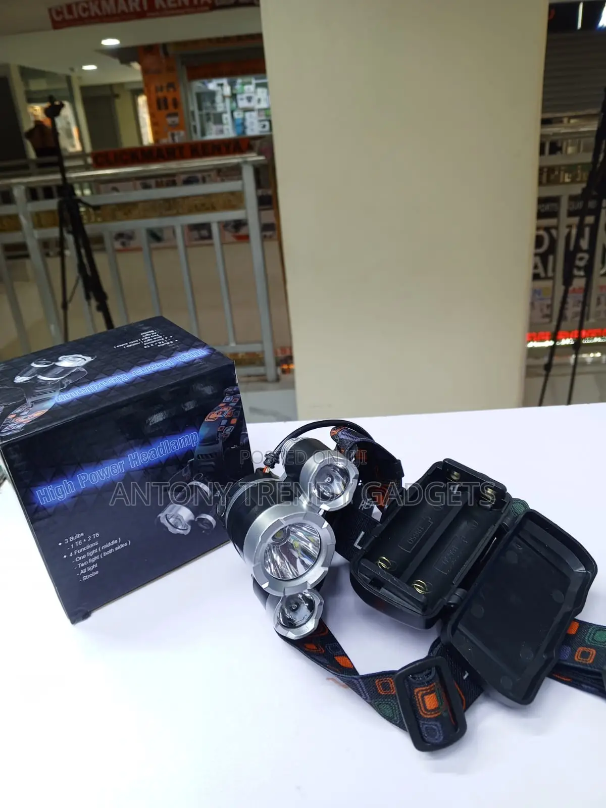 High Brightness 3 Bulb Headlamp Rechargeable Flashlight