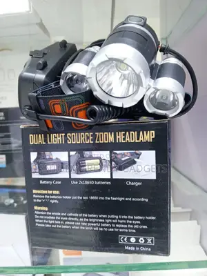 Dual Light Source T6 Headlamp Zoom Focus Camping Torch