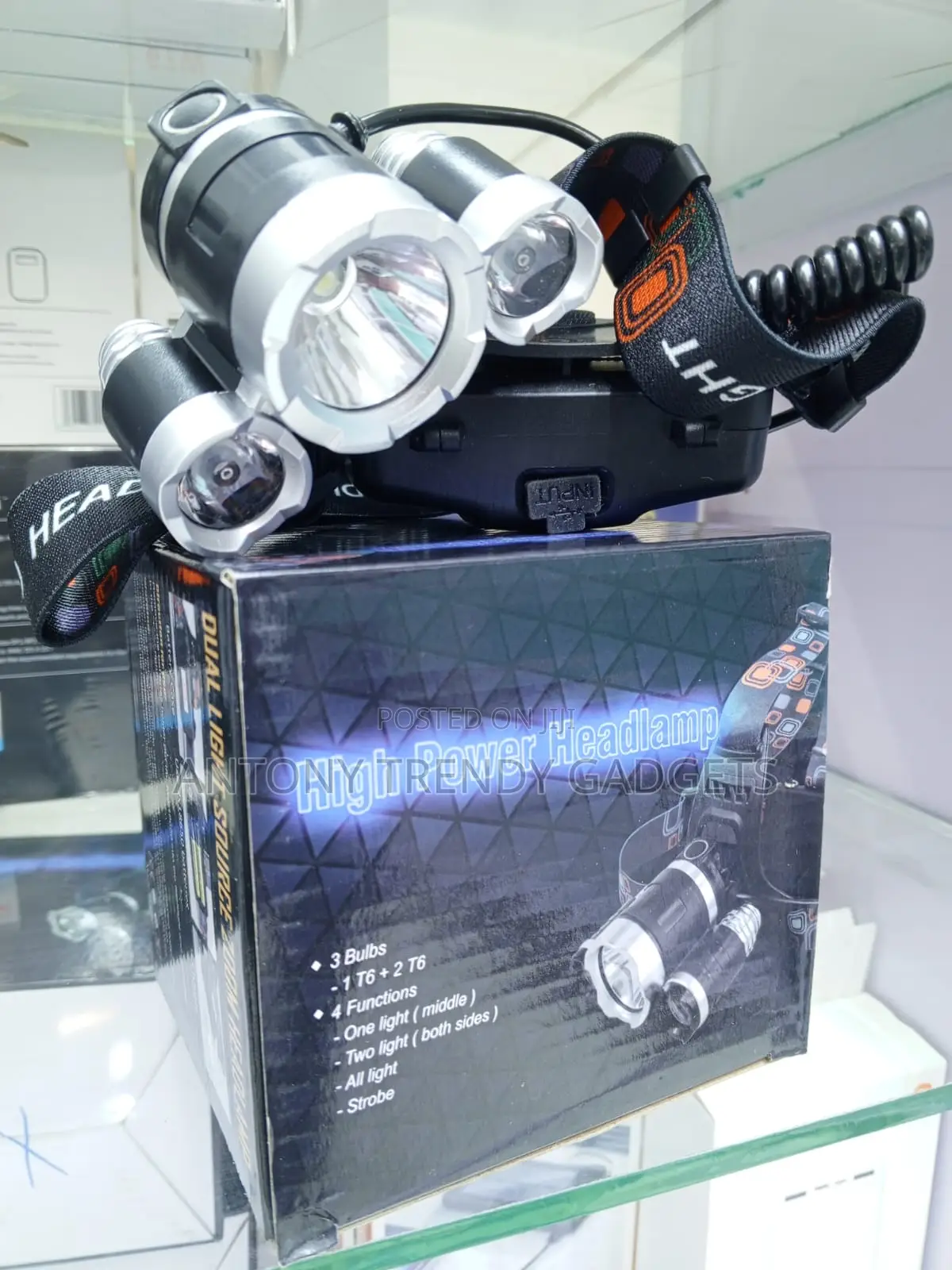 Waterproof 3xt6 Rechargeable Headlamp Emergency Led Light