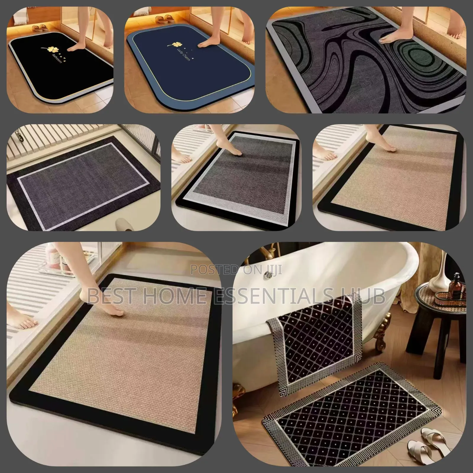Absorbent Bathroom / Door Mat Anti-Slip 40 × 60 Cm
