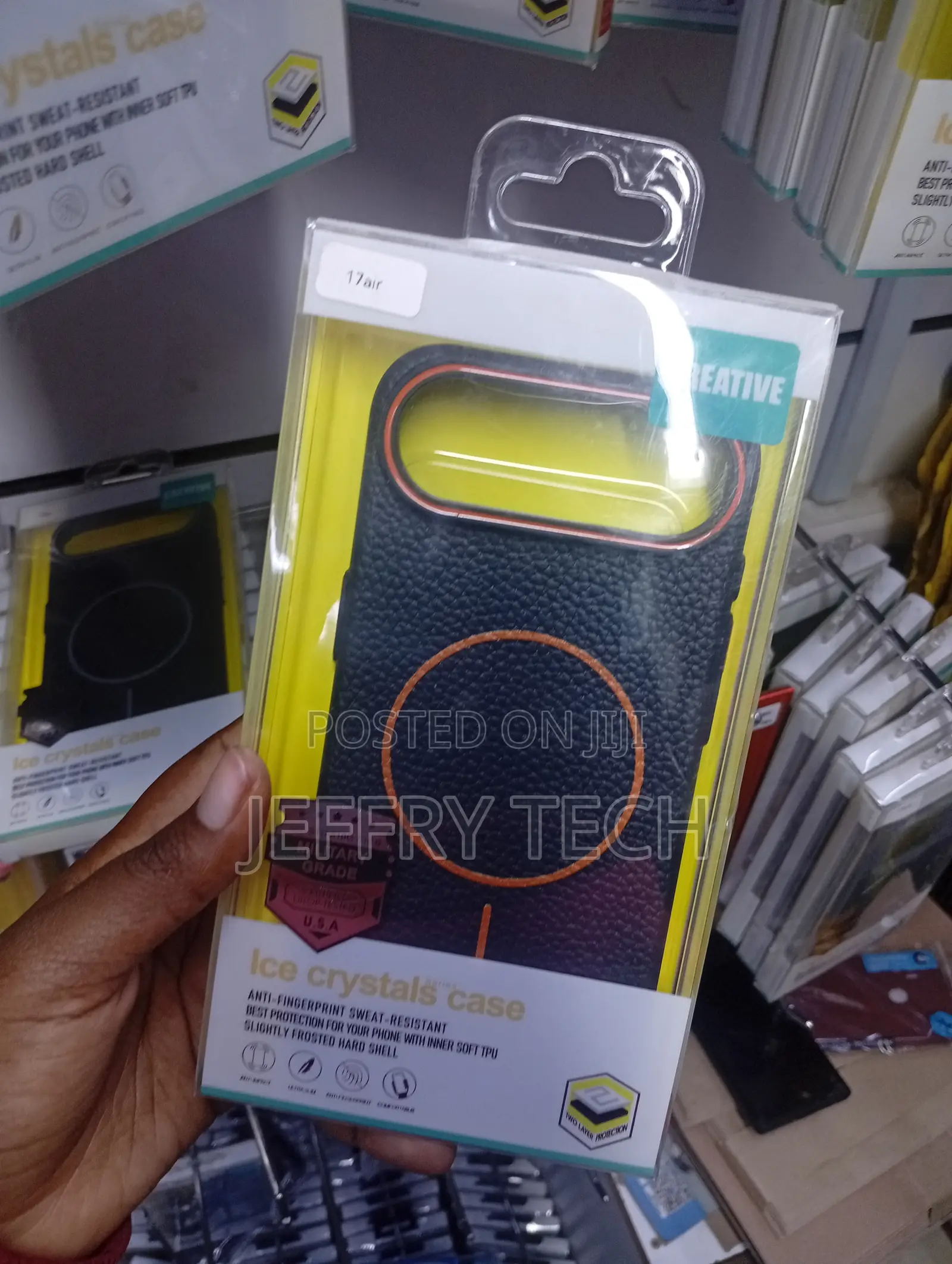 iPhone 17 Air Case Magsafe ,Black and Orange Color Scheme Case