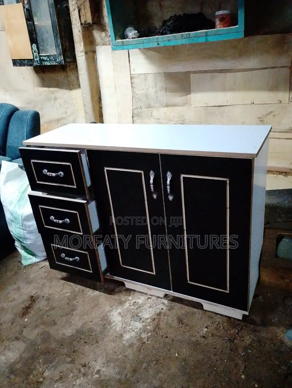 Black Kitchen Cabinet