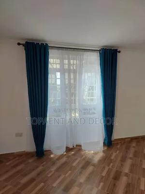Blue Curtains and White Sheers