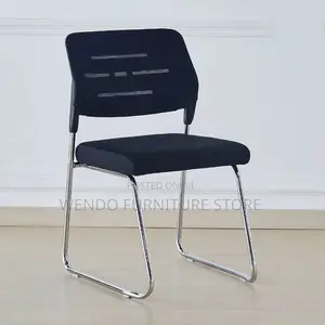 Office Chair : Black Armless Visitor Office Chair