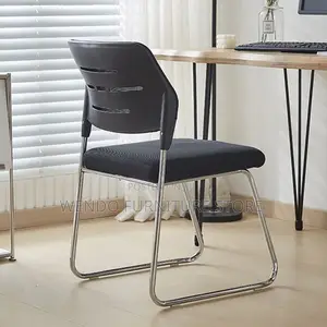 Office Chair : Black Armless Visitor Office Chair