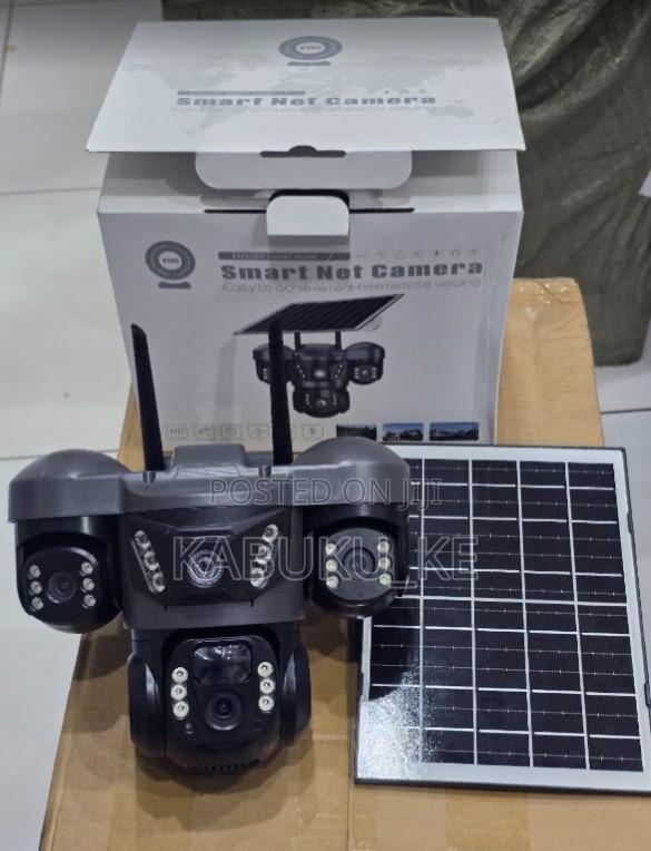 4g Triple Lens Solar CCTV Camera 360 Degrees Full Hd