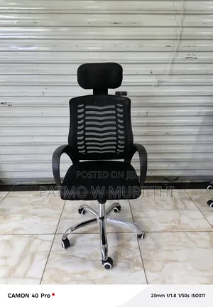 Secretarial Mesh Office Chair With Headrest