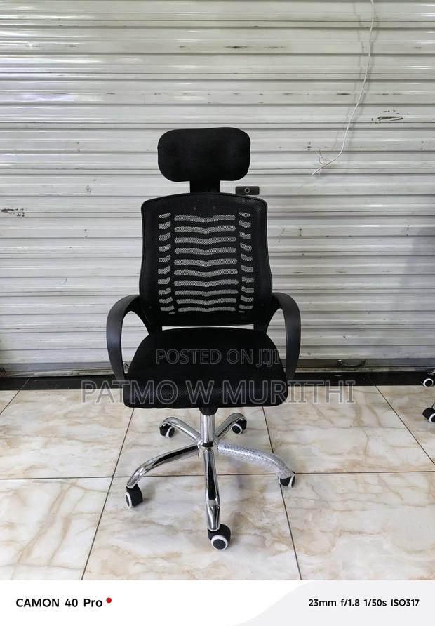 Secretarial Mesh Office Chair With Headrest