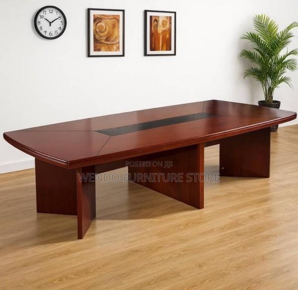 Office Table : 2.4large Boardroom Table Featuring-Rich Mahogany Finish