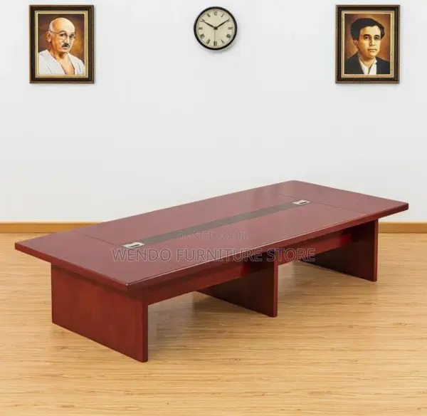 Office Table : 2.4large Boardroom Table Featuring-Rich Mahogany Finish